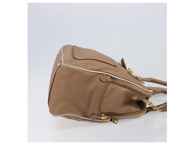 Borsa a mano Miu Miu in pelle 2way Beige Gold Auth 204057V D'oro - vista 3