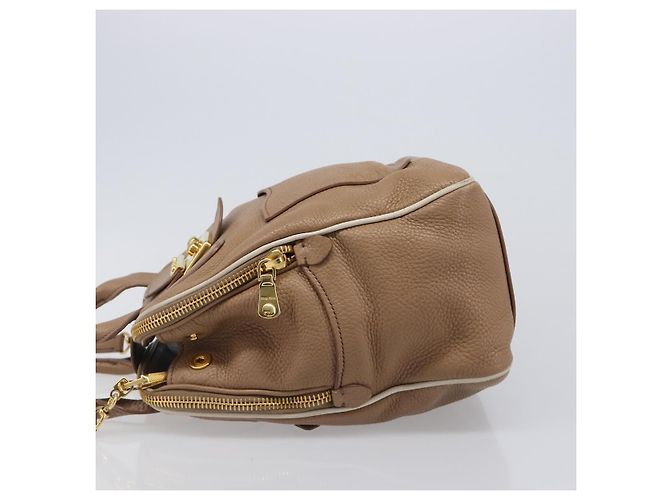Borsa a mano Miu Miu in pelle 2way Beige Gold Auth 204057V D'oro - vista 4