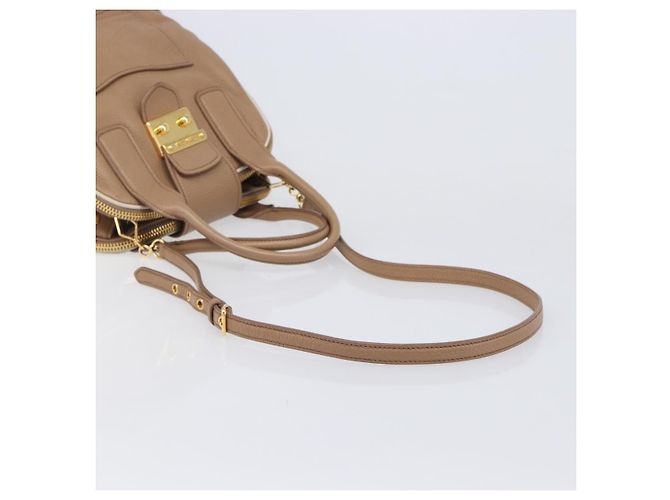 Borsa a mano Miu Miu in pelle 2way Beige Gold Auth 204057V D'oro - vista 8