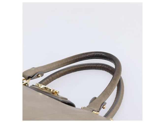 Borsa Salvatore Ferragamo Gancini in pelle 2way Grigio Oro Auth LN143 Marrone D'oro - vista 15