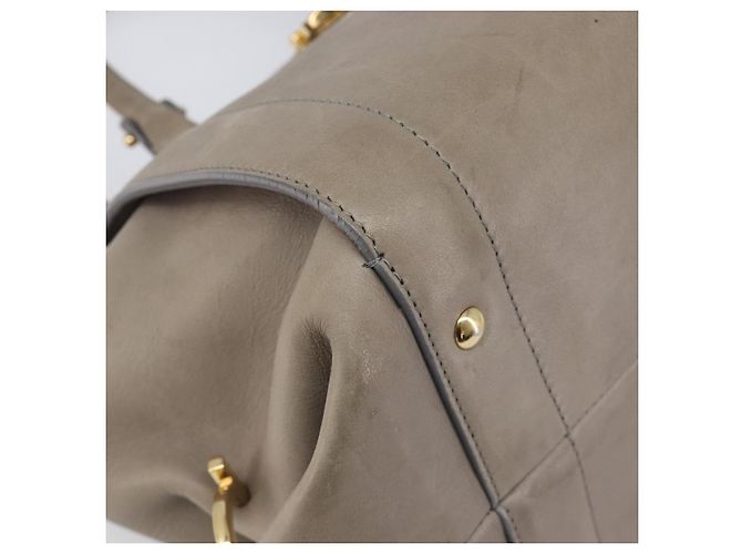 Borsa Salvatore Ferragamo Gancini in pelle 2way Grigio Oro Auth LN143 Marrone D'oro - vista 20