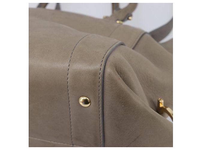 Borsa Salvatore Ferragamo Gancini in pelle 2way Grigio Oro Auth LN143 Marrone D'oro - vista 21