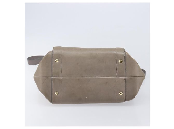 Borsa Salvatore Ferragamo Gancini in pelle 2way Grigio Oro Auth LN143 Marrone D'oro - vista 5