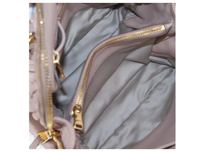 Borsa Miu Miu Matelassé in pelle rosa oro autentica 206368 D'oro - vista 11