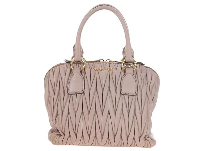 Borsa Miu Miu Matelassé in pelle rosa oro autentica 206368 D'oro - vista 13