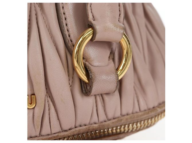 Borsa Miu Miu Matelassé in pelle rosa oro autentica 206368 D'oro - vista 15