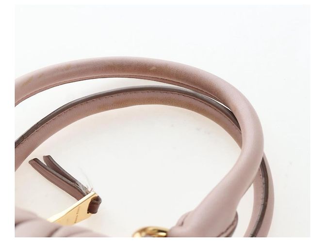 Borsa Miu Miu Matelassé in pelle rosa oro autentica 206368 D'oro - vista 16