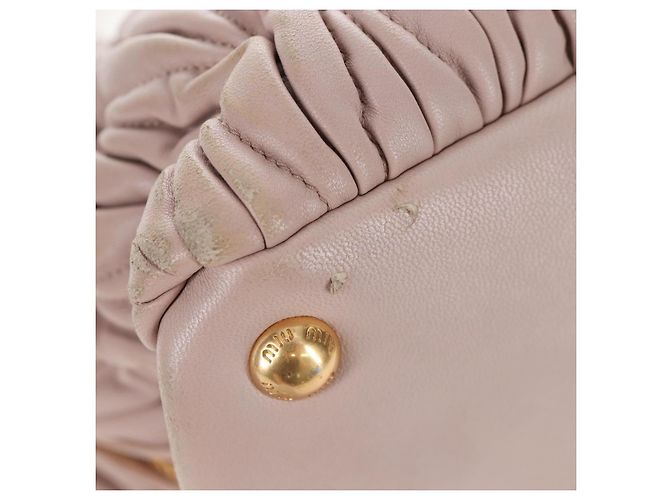 Borsa Miu Miu Matelassé in pelle rosa oro autentica 206368 D'oro - vista 19