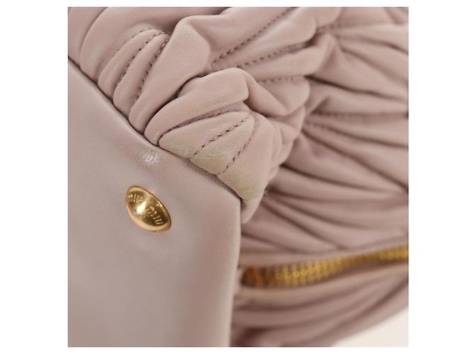 Borsa Miu Miu Matelassé in pelle rosa oro autentica 206368 D'oro - vista 22