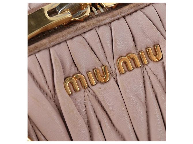 Borsa Miu Miu Matelassé in pelle rosa oro autentica 206368 D'oro - vista 23