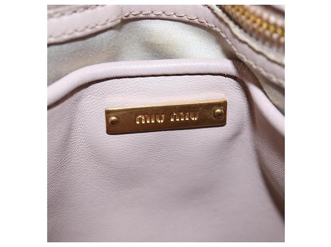 Borsa Miu Miu Matelassé in pelle rosa oro autentica 206368 D'oro - vista 26