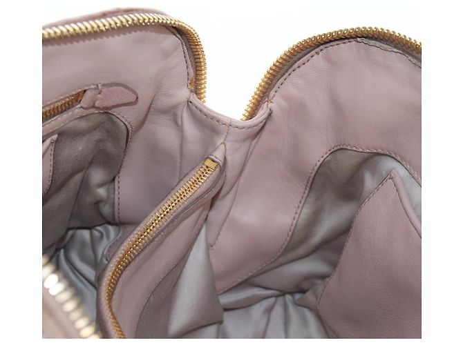 Borsa Miu Miu Matelassé in pelle rosa oro autentica 206368 D'oro - vista 27