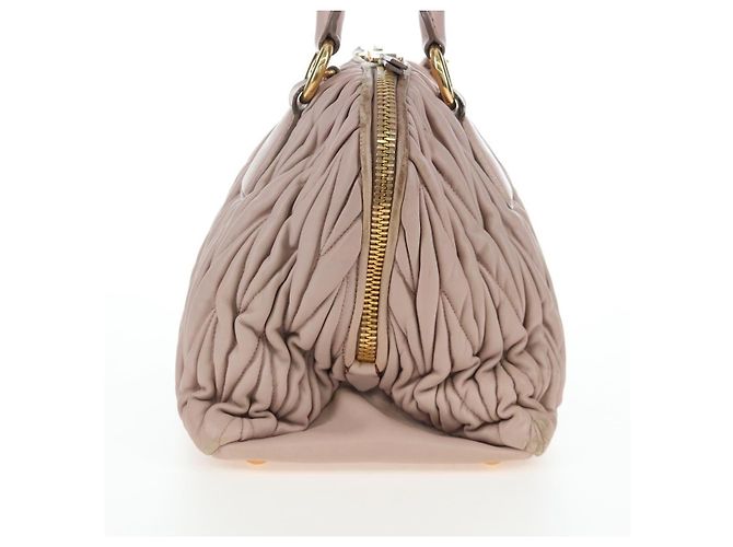 Borsa Miu Miu Matelassé in pelle rosa oro autentica 206368 D'oro - vista 3