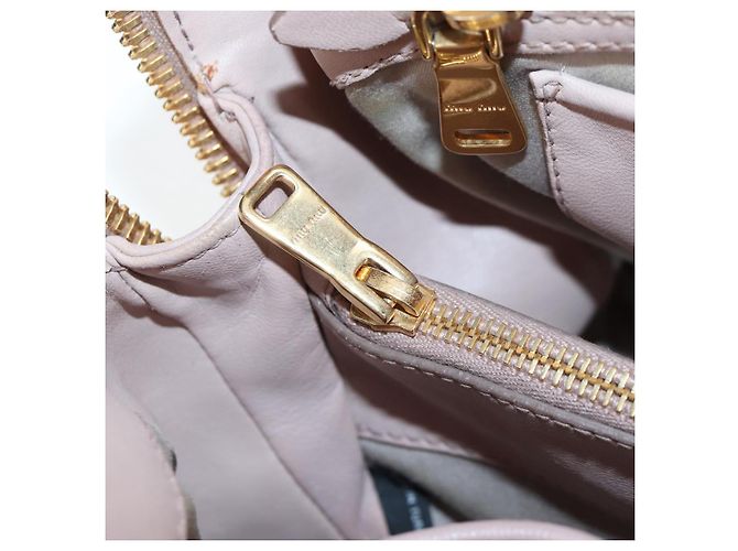 Borsa Miu Miu Matelassé in pelle rosa oro autentica 206368 D'oro - vista 31