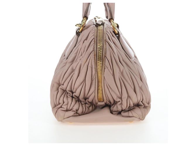 Borsa Miu Miu Matelassé in pelle rosa oro autentica 206368 D'oro - vista 5