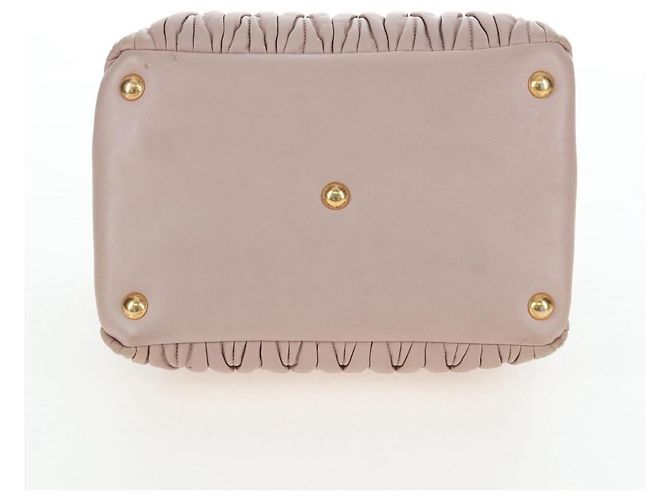 Borsa Miu Miu Matelassé in pelle rosa oro autentica 206368 D'oro - vista 7