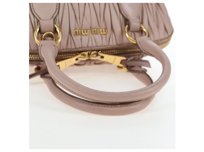 Borsa Miu Miu Matelassé in pelle rosa oro autentica 206368 D'oro - vista 9