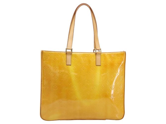 LOUIS VUITTON Monogram Vernis Columbus Tote Bag Lime Yellow M91047 Auth gh2358 Golden - Ansicht 13