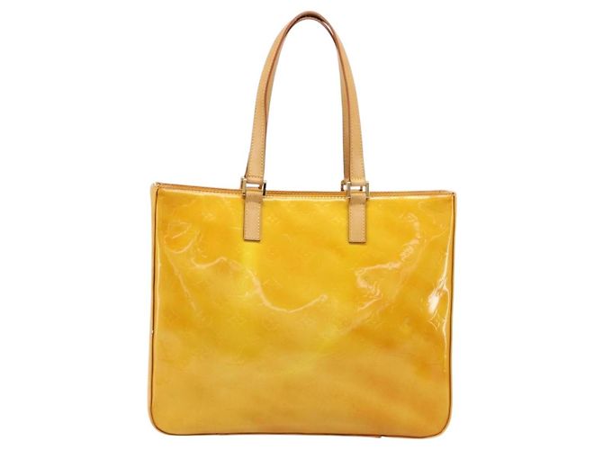 LOUIS VUITTON Monogram Vernis Columbus Tote Bag Lime Yellow M91047 Auth gh2358 Golden - Ansicht 2