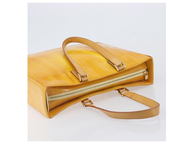 LOUIS VUITTON Monogram Vernis Columbus Tote Bag Lime Yellow M91047 Auth gh2358 Golden - Ansicht 6