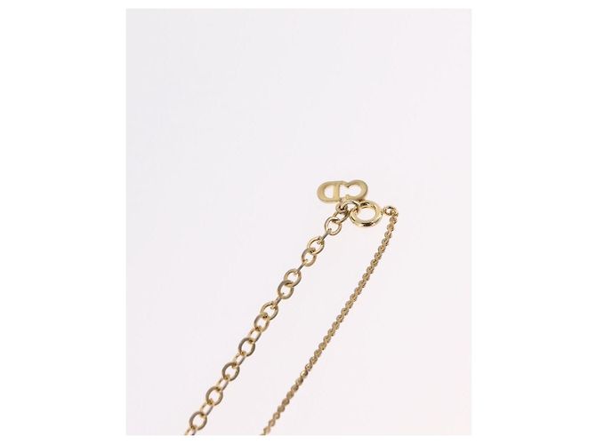 Collana Christian Dior Strass Metallo Tono Oro Auth ka6383 - vista 13