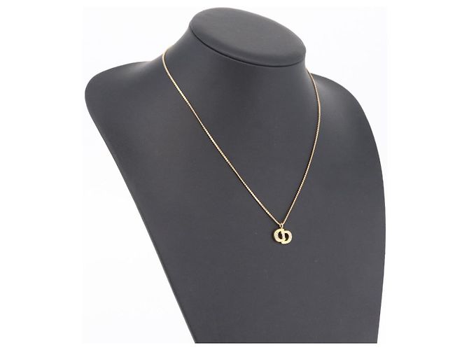 Collana Christian Dior Strass Metallo Tono Oro Auth ka6383 - vista 15