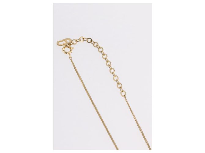 Collana Christian Dior Strass Metallo Tono Oro Auth ka6383 - vista 7