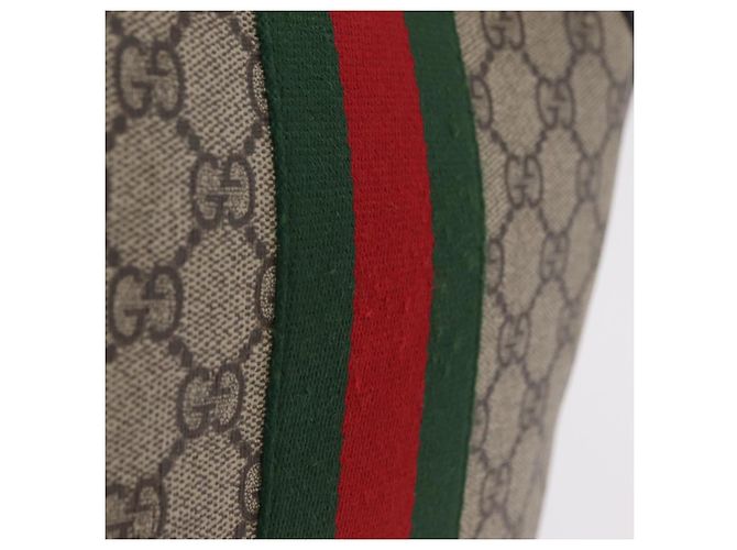Borsa a tracolla GUCCI GG Supreme Web Sherry Line PVC Beige 471454 Auth ki6878A Argento - vista 3