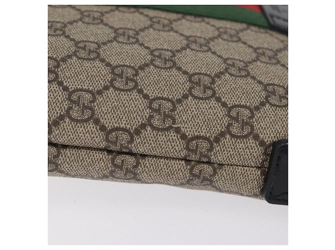 Borsa a tracolla GUCCI GG Supreme Web Sherry Line PVC Beige 471454 Auth ki6878A Argento - vista 5