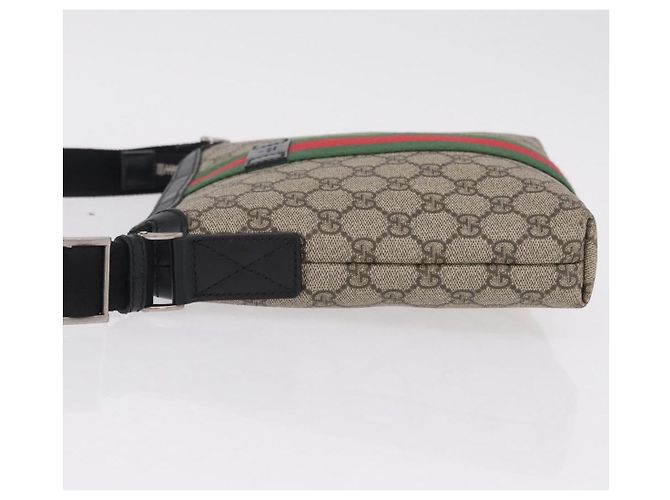Borsa a tracolla GUCCI GG Supreme Web Sherry Line PVC Beige 471454 Auth ki6878A Argento - vista 6