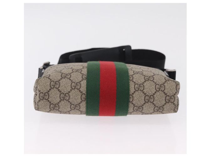 Borsa a tracolla GUCCI GG Supreme Web Sherry Line PVC Beige 471454 Auth ki6878A Argento - vista 7