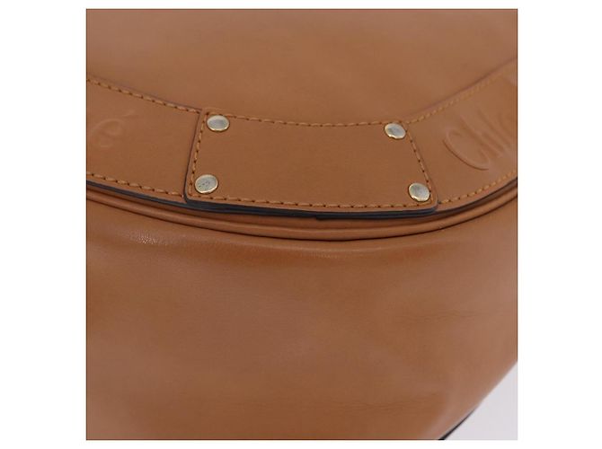Chloé Borsa a tracolla Chloe Eden in pelle beige e oro autentica ki6840 D'oro - vista 20