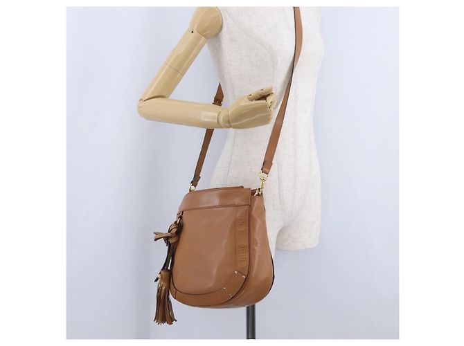 Chloé Borsa a tracolla Chloe Eden in pelle beige e oro autentica ki6840 D'oro - vista 29