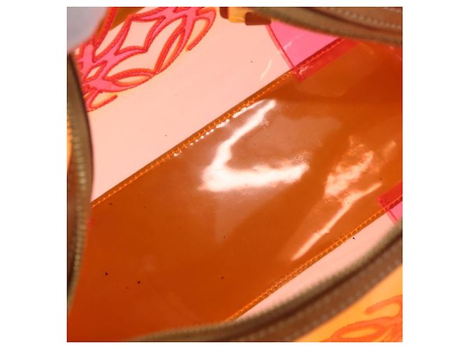 Borsa a mano LOEWE Anagram Americana 28 in vinile Orange Gold Auth 206052V D'oro Arancione - vista 11