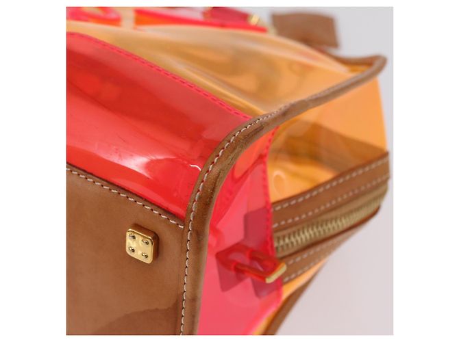 Borsa a mano LOEWE Anagram Americana 28 in vinile Orange Gold Auth 206052V D'oro Arancione - vista 16