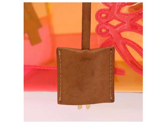 Borsa a mano LOEWE Anagram Americana 28 in vinile Orange Gold Auth 206052V D'oro Arancione - vista 20