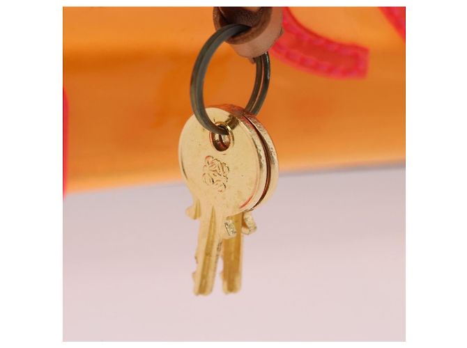 Borsa a mano LOEWE Anagram Americana 28 in vinile Orange Gold Auth 206052V D'oro Arancione - vista 21
