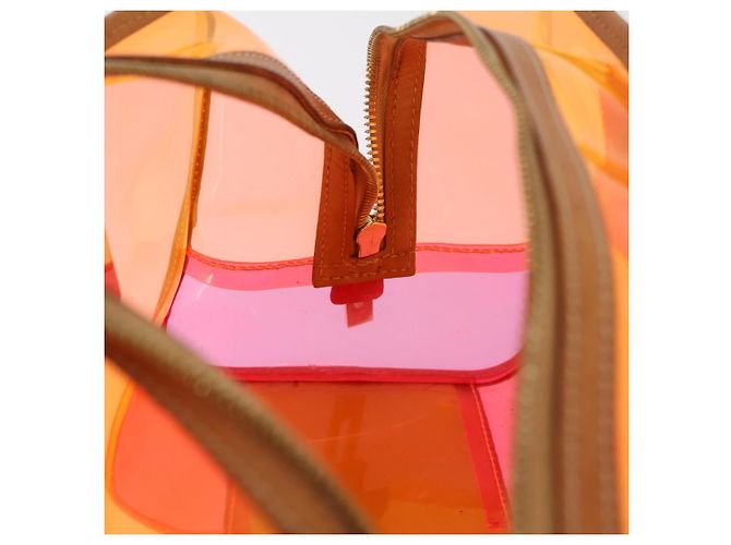 Borsa a mano LOEWE Anagram Americana 28 in vinile Orange Gold Auth 206052V D'oro Arancione - vista 24