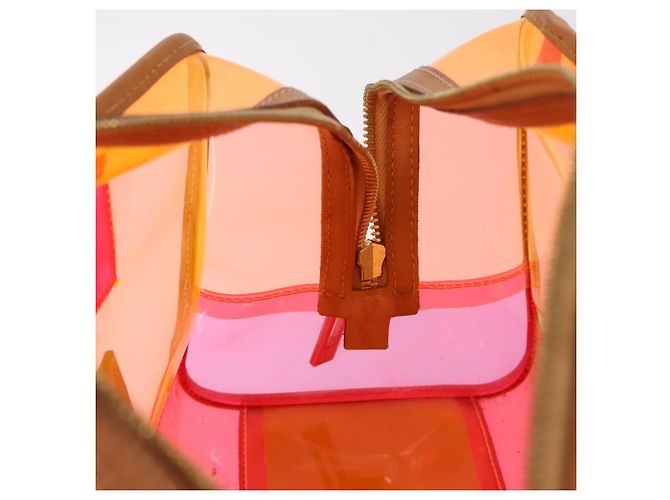 Borsa a mano LOEWE Anagram Americana 28 in vinile Orange Gold Auth 206052V D'oro Arancione - vista 25