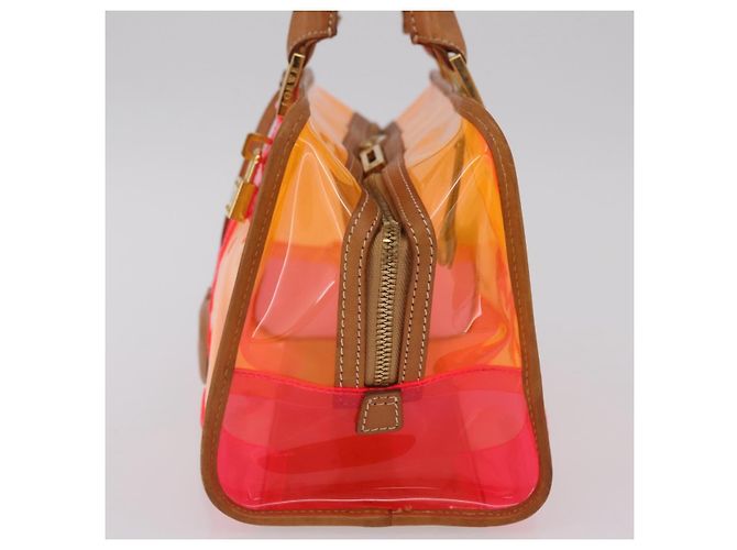 Borsa a mano LOEWE Anagram Americana 28 in vinile Orange Gold Auth 206052V D'oro Arancione - vista 3