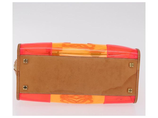 Borsa a mano LOEWE Anagram Americana 28 in vinile Orange Gold Auth 206052V D'oro Arancione - vista 5