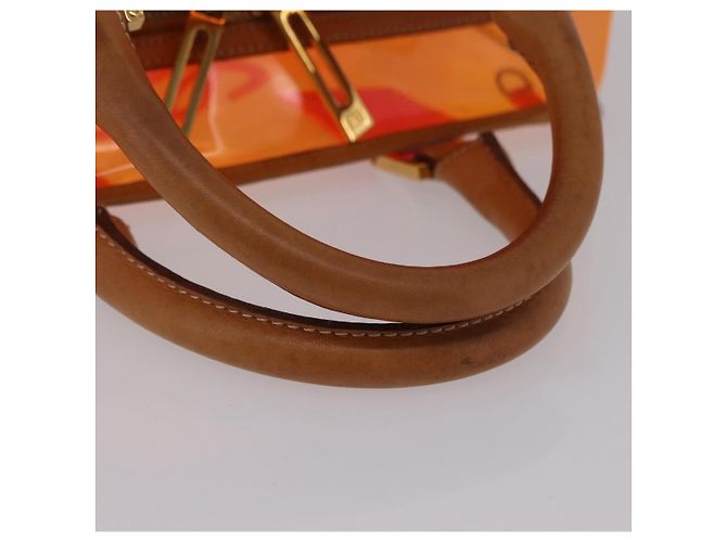 Borsa a mano LOEWE Anagram Americana 28 in vinile Orange Gold Auth 206052V D'oro Arancione - vista 8
