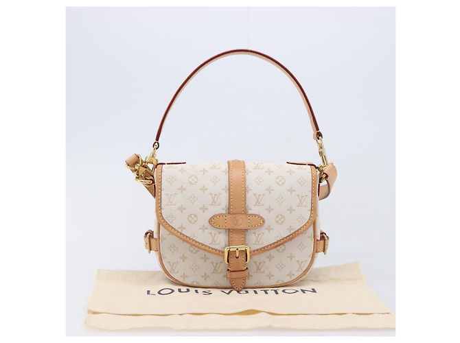 LOUIS VUITTON Monogram Mini Lin Saumur BB Tasche White M12327 LV Auth 203218V Weiß - Ansicht 12