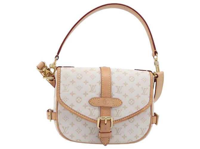LOUIS VUITTON Monogram Mini Lin Saumur BB Tasche White M12327 LV Auth 203218V Weiß - Ansicht 13