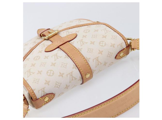 LOUIS VUITTON Monogram Mini Lin Saumur BB Tasche White M12327 LV Auth 203218V Weiß - Ansicht 14