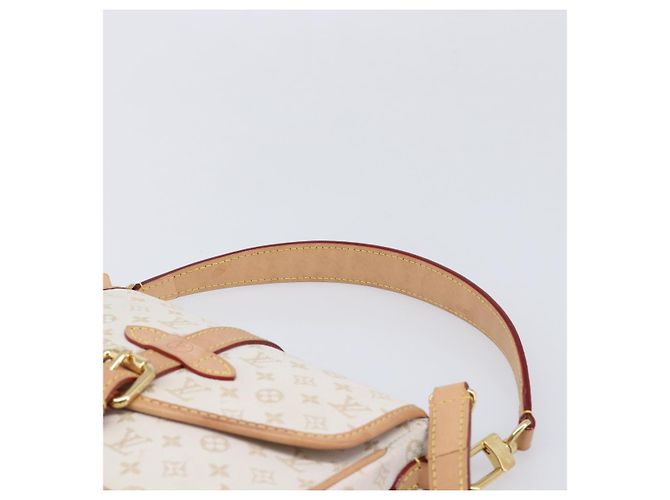 LOUIS VUITTON Monogram Mini Lin Saumur BB Tasche White M12327 LV Auth 203218V Weiß - Ansicht 15