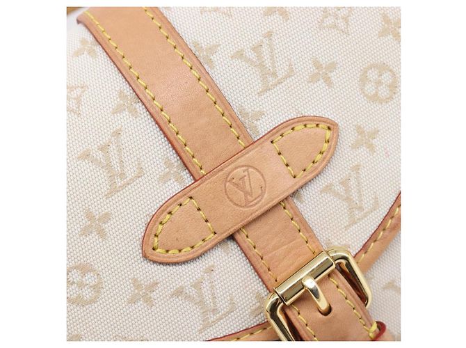 LOUIS VUITTON Monogram Mini Lin Saumur BB Tasche White M12327 LV Auth 203218V Weiß - Ansicht 26