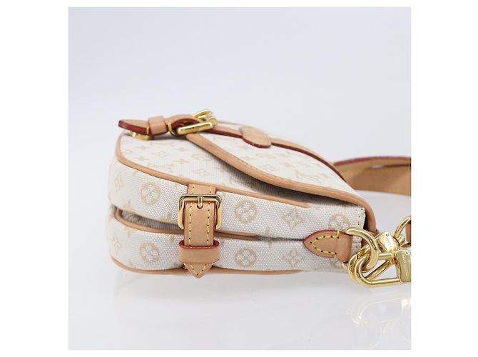 LOUIS VUITTON Monogram Mini Lin Saumur BB Tasche White M12327 LV Auth 203218V Weiß - Ansicht 3