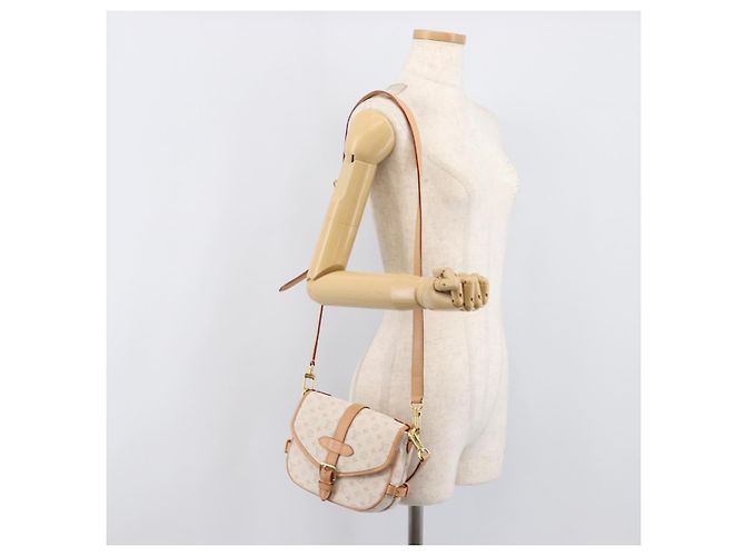 LOUIS VUITTON Monogram Mini Lin Saumur BB Tasche White M12327 LV Auth 203218V Weiß - Ansicht 33