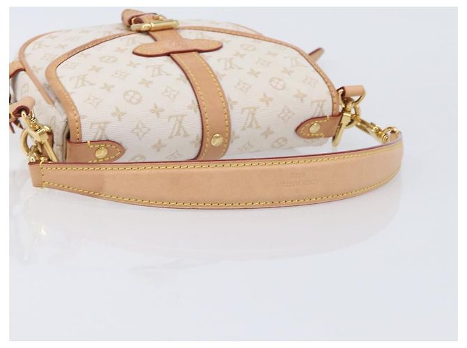 LOUIS VUITTON Monogram Mini Lin Saumur BB Tasche White M12327 LV Auth 203218V Weiß - Ansicht 6